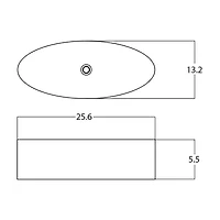 American Imaginations 25.6-in. W Above Counter White Bathroom Vessel Sink For Wall Mount Wall Mount Drilling AI-28452