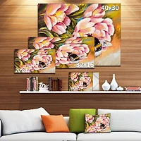 Design Art Bee Sitting on Flower Canvas Print