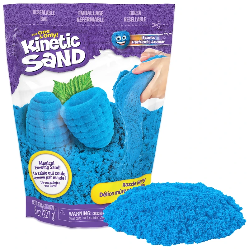 Kinetic Sand Scents, 8oz Blue Razzle Berry Scented Kinetic Sand, for Kids Aged 3 and up