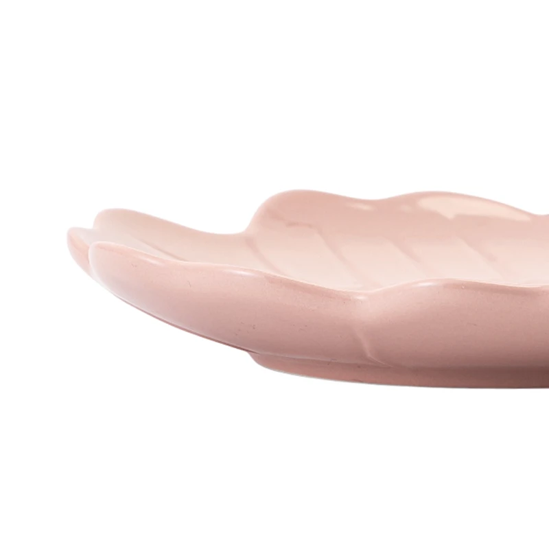 Way to Celebrate Pink Floral Ceramic Appetizer Plate, 7.48inch x 7.2inch x 0.98inch, 1 piece