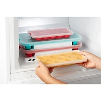 Lekue Gourmet Industrial-Sized 32 Cube Ice Tray with lid, Red