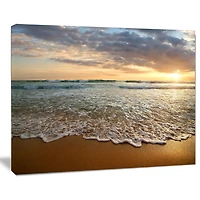 Tableau à toile Design Art Paysage marin contemporain Crépuscule brillant nuageux sur mer calme