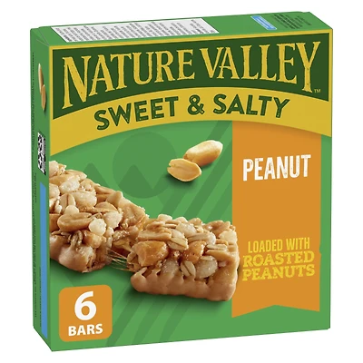 Val Nature Barre Granola, Sucrées et Salées, Arachides, 6 Barres 6 barres x 35 g, 210 g