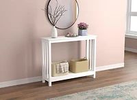 Safdie & Co. Entryway Console Sofa Couch Accent Table 39in L White with 1 Shelf for Living Room