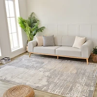 Rug Branch Nomad Abstract Indoor Area Rug, Cream Grey, Modern - Living Room, Bedroom, Dining Room, and Kitchen