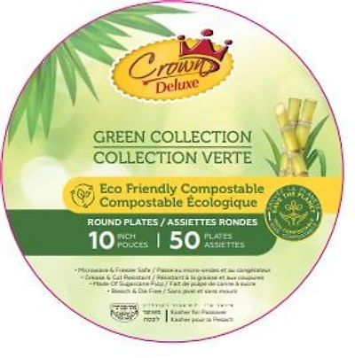 Crown Deluxe SC FP Plates White 10" KPY 50pk, SC FP Plates White 10" KPY