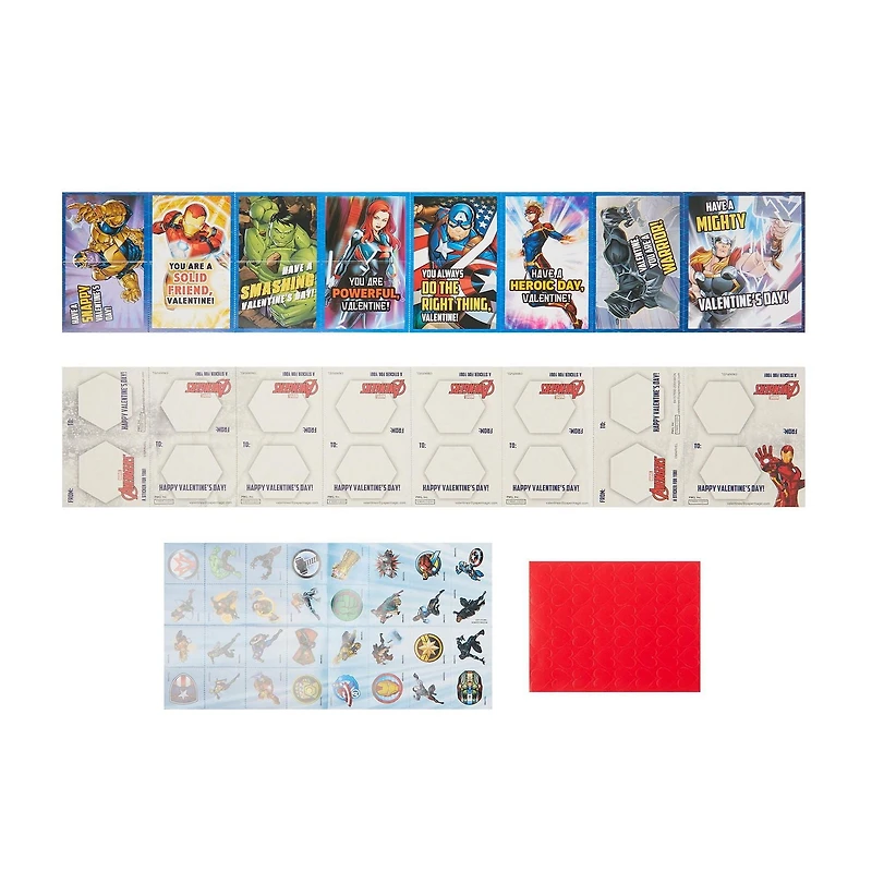 Avengers Valentine's Day Cards, 32 Count, Classroom Exchange Cards With Stickers