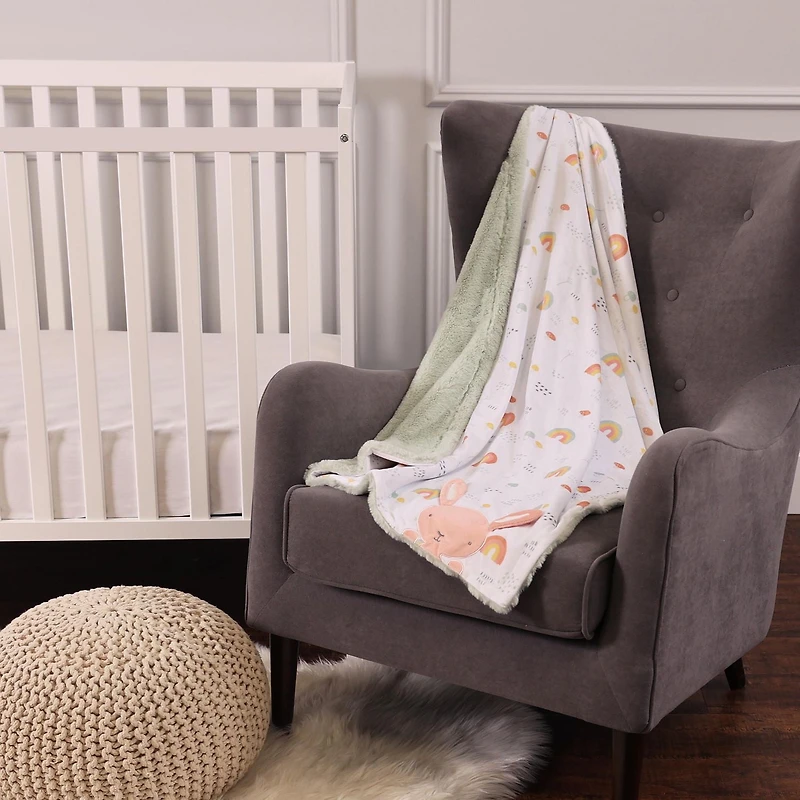 George Baby Plush Reversible Faux Fur Blanket, Baby blanket