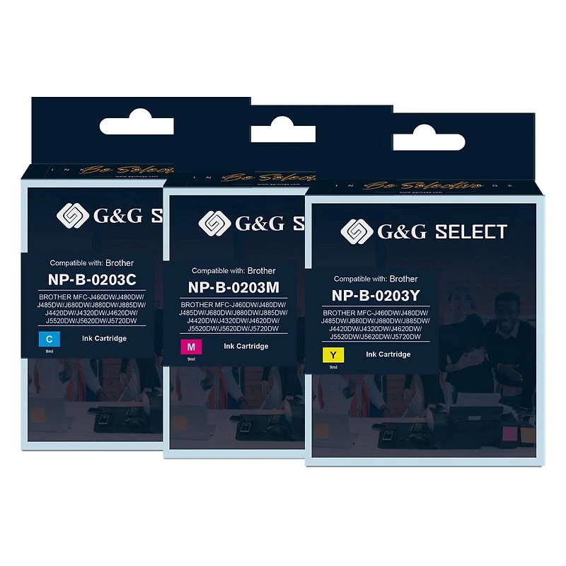 G&G Select Brother LC203 New Compatible Cyan, Magenta & Yellow Ink Cartridge 3 pack