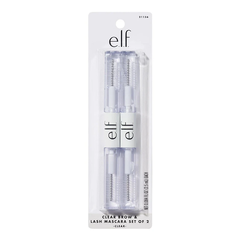 Lot de 2 mascaras transparents à cils et sourcils e.l.f. Cosmetics Paquet de 2, 2,5 ml chacun