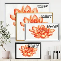 Designart Vintage Detail of A Orange Lotus FLOAT FRAME WALL ART
