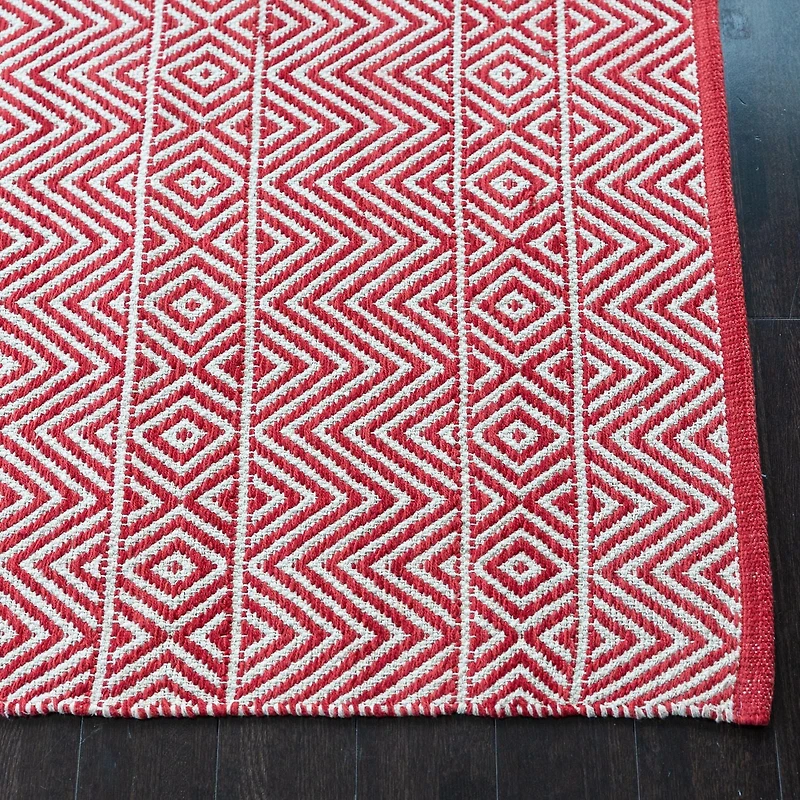 Tapis tissé à plat en coton à chevrons Fabstyles pour salon, couloir, patio