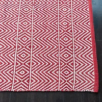 Tapis tissé à plat en coton à chevrons Fabstyles pour salon, couloir, patio
