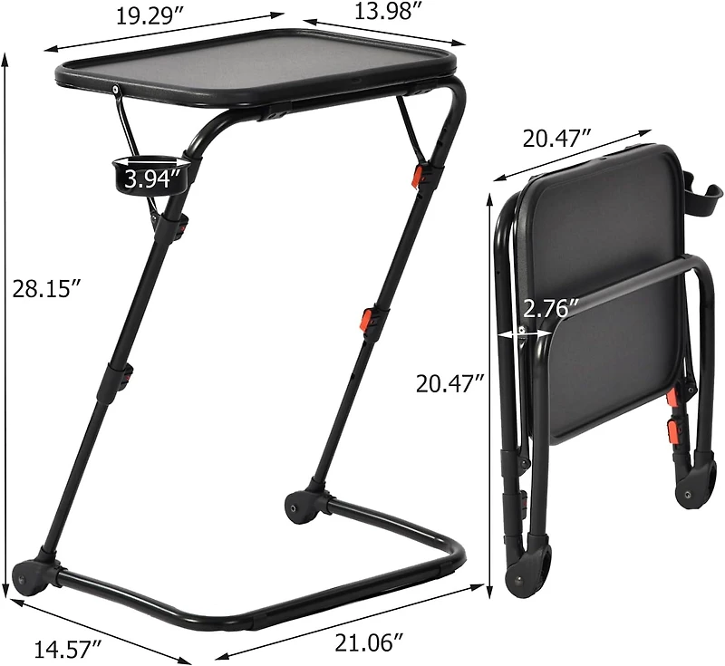 Ensemble de chambre à coucher avec lit queen-size Homy Casa et table pliante ajustable
