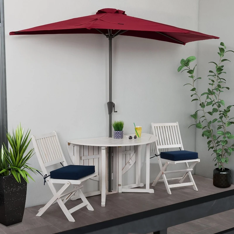 Parasol d'extérieur CorLiving Versa de 2,6 m avec cadre en acier pour petits espaces