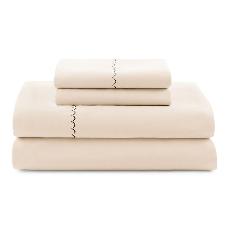Parure de lit Mainstays Soft Touch Bed in a Bag 11 pièces beige/noir avec draps, grand lit