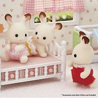 Calico Critters Hopscotch Rabbit Twins, Set of 2 Collectible Doll Figures with Pushcart Accessory