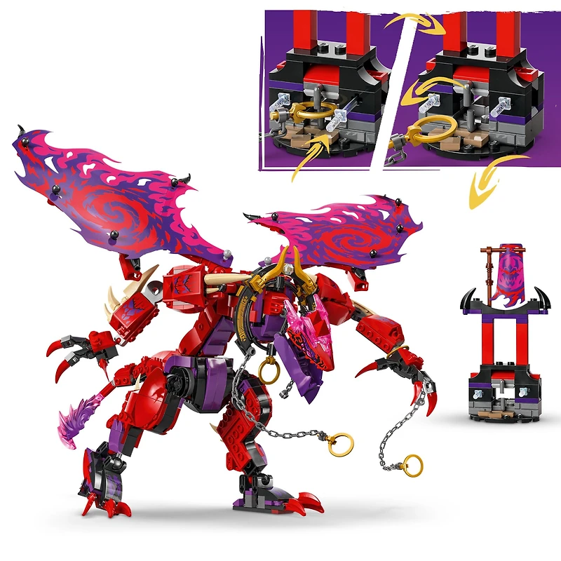 LEGO NINJAGO Thunderfang Dragon of Chaos Building Toy for Kids Ages 8+ - Dragon Rising Playset with 6 Minifigures and Poseable Dragon Figure - Birthday Gift Idea for Boys and Girls - 71832