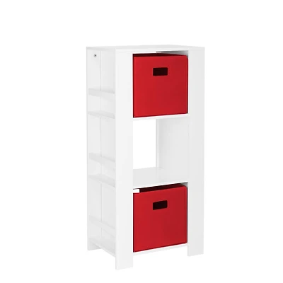 RiverRidge® Home Book Nook Collection Cubby Storage Tower with Bookshelves in White for Kids with 2-Piece Bins