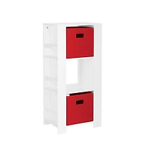 RiverRidge® Home Book Nook Collection Cubby Storage Tower with Bookshelves in White for Kids with 2-Piece Bins