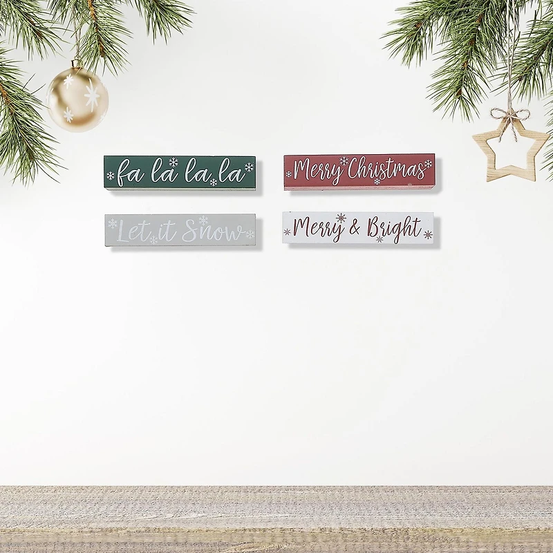 Rect. Bloc De Table Avec Texte - Lot De 4