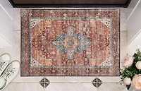 Tapis d'appoint lavable Carter 2 pi x 3 pi rouille et ivoire