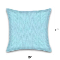 Herringbone Stripe Cotton Cushions Set of 2 Poly Filled With Zipper Machine Washable