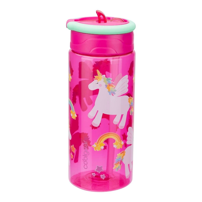 16 Fluid Ounce Skim Bottle - Star Unicorns BPA Bottle with Carrying Loop