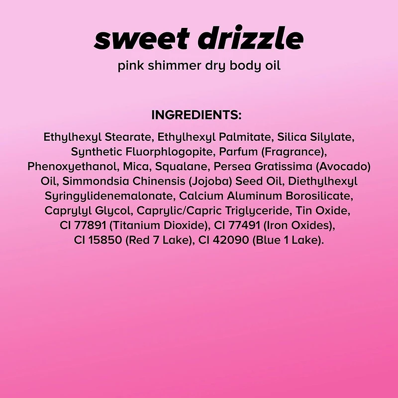 Lottie London - Sweet Drizzle - Pink Shimmer Illuminating Body Oil - 1.69 Fl oz