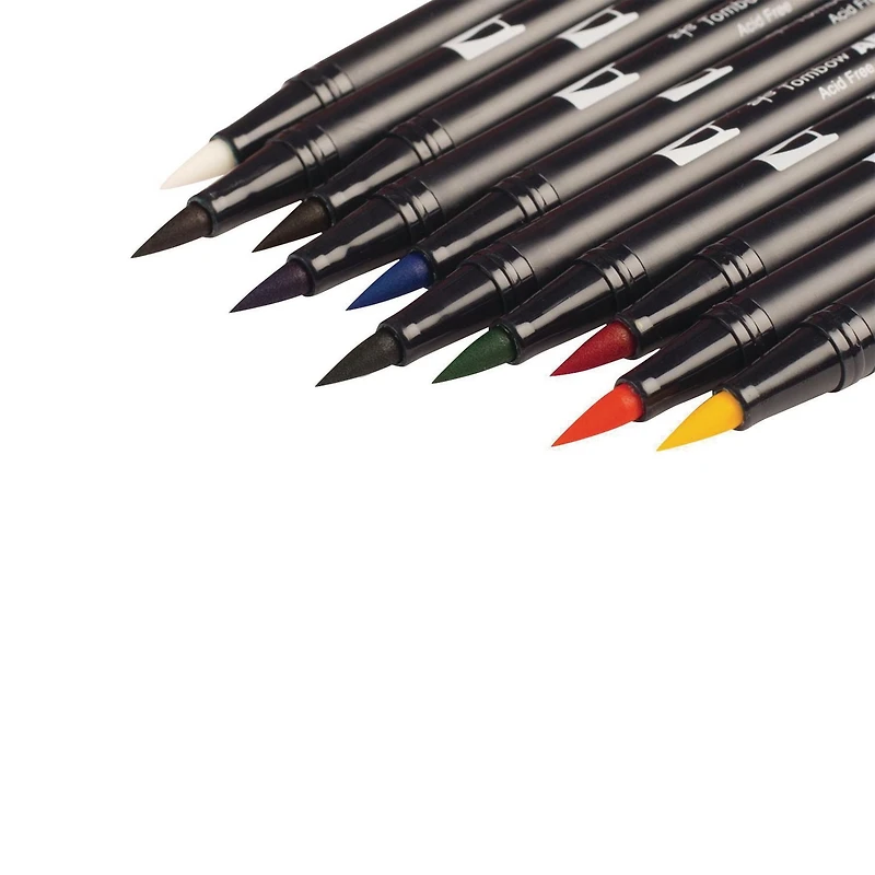 Tombow Dual Brush Pen Art Markers, Primary, 10-Pack