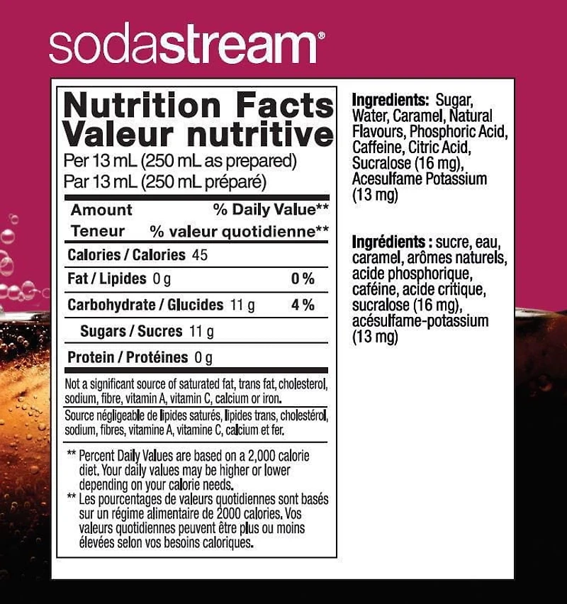 SodaStream classique, arôme de Cola à la cerise noire 440 ml
