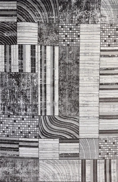 Tapis d'interieur abstrait Rug Branch Cadence, beige creme, moderne - Salon, chambre, salle a manger et cuisine