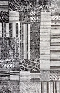 Tapis d'interieur abstrait Rug Branch Cadence, beige creme, moderne - Salon, chambre, salle a manger et cuisine