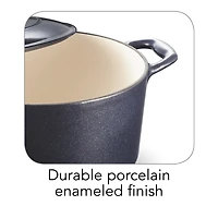 Tramontina 5.5 QT Covered Round Dutch Oven - Cast Iron - Dark Blue - Gourmet 80131/038DS