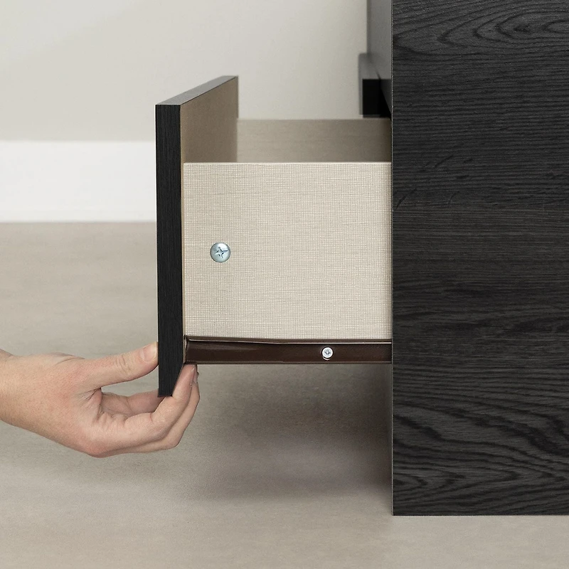 South Shore Fynn Twin Storage Bed and Bookcase Headboard Set, in Gray Oak