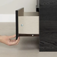 South Shore Fynn Twin Storage Bed and Bookcase Headboard Set, in Gray Oak