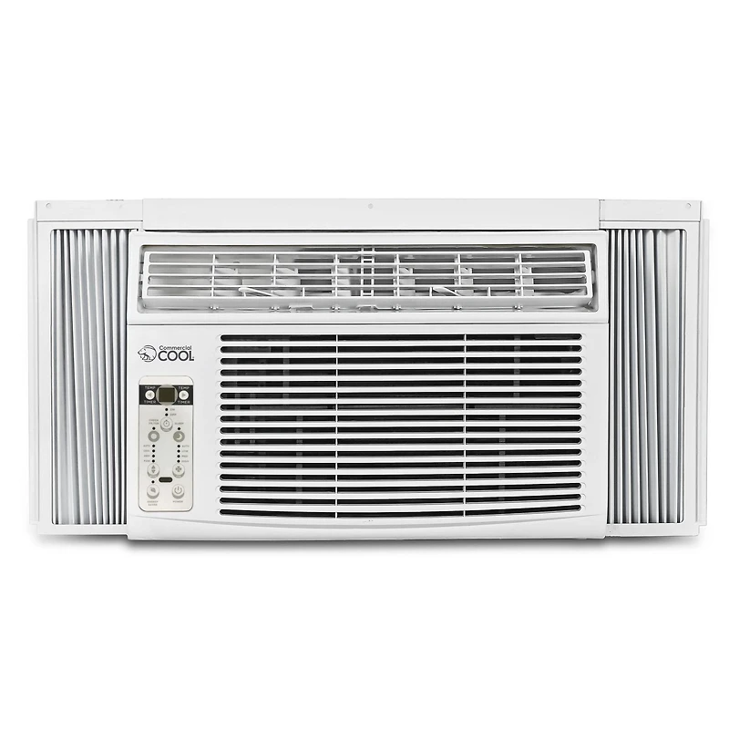 Climatiseur de fenêtre commercial 8000 BTU, unité de climatisation de fenêtre refroidissant jusqu'à 350 pieds carrés, unité de climatisation de fenêtre avec télécommande à fonctions complètes, blanc