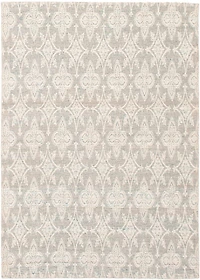 ECARPETGALLERY 4'5" x 6'4" Transitional Collage Handmade Area Rug for Living Room, Dining Room and Bedroom in Grey