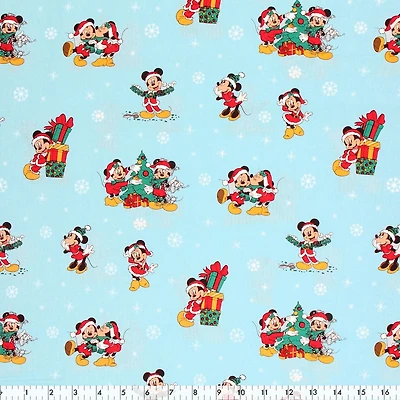 Fabric Creations Tissu de coton au mètre Collection Mickey  Mickey et Minnie à Noël 114 cm (45")