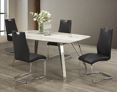 Ensemble Salle à Manger Meredith, 5 pièces, Noir