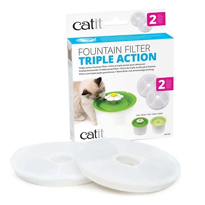 Filtres Catit à triple action pour abreuvoir, paquet de 2 Filtres pour abreuvoir
