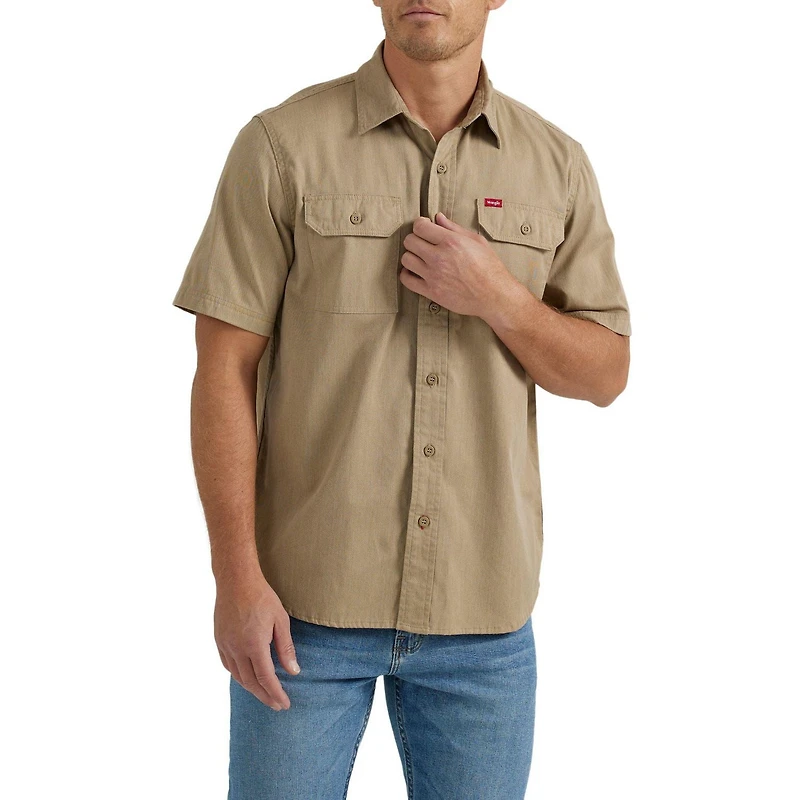 Short Sleeve Foundation River Solid Twill Relaxed Fit Shirt