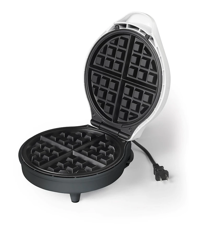 Starfrit Electric Waffle Maker - 7" Ceramic Non-Stick Cooking Surface - Scratch Resistant - 900W - White, CERAMIC WAFFLE MAKER