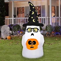 Airblown Trick or Treating Ghost w/ Wizard Hat