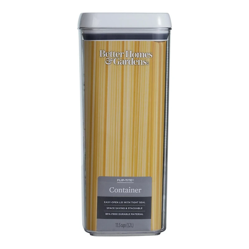Better Homes & Gardens Flip-Tite® Storage Container, 13.5 Cups, Capacity: 3.2 L