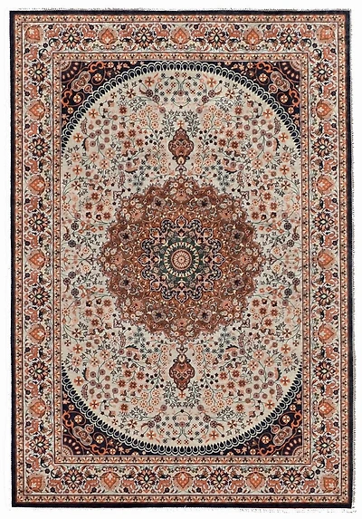 Tapis d'appoint Emerald Aerin noir & ivoire de 3 pi 3 po x 5 pi