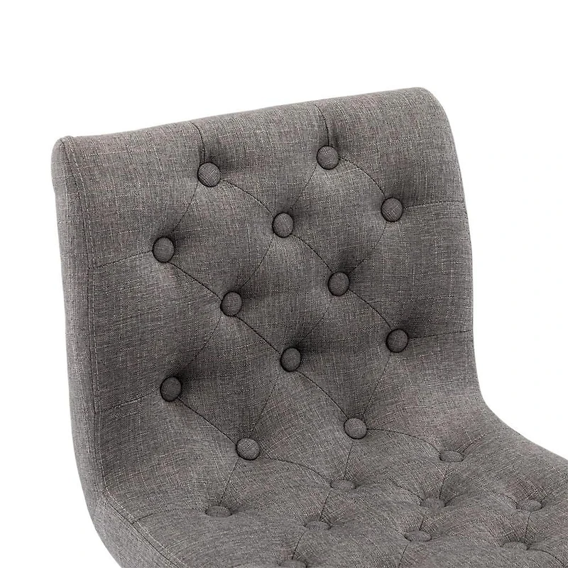 Heavenly Collection Grey Tufted Adjustable Stool