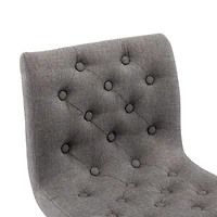Heavenly Collection Grey Tufted Adjustable Stool