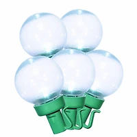 Holiday Time 100-Count Cool White LED Super Bright G30 Christmas Lights, with Green Wire, 56.2', 8"(20.3 cm) bulb spacing