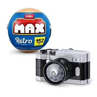 MAX Build More Premium Retro Series 2 (Camera) by ZURU – Novelty Unboxing Toy & Building Brick Collectible Minis with up to 188 Pieces, Retro Designs to Build & Display, Ages 8+, Kids, Teens & Adults.